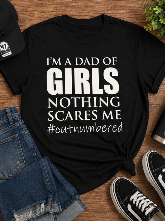 Other - I’m a Dad of Girls Graphic Tee 🖤👧✨